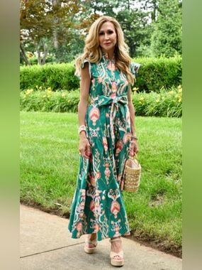 jude connally kristen maxi dress Kristen Maxi Jude Cloth in Tribal Medallion Navy| Jude Connally XXL / Tribal Medallion Navy